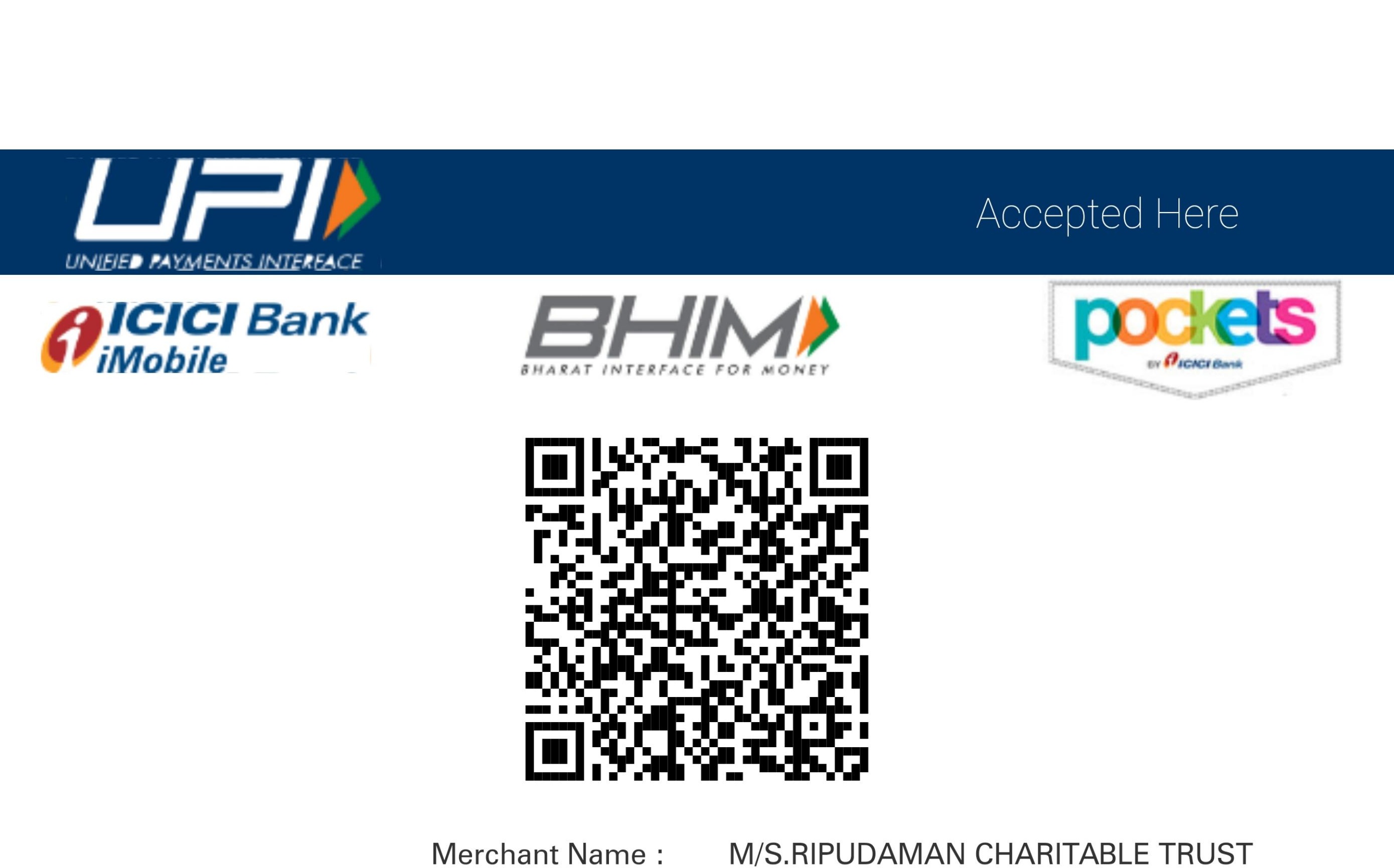 UPI QR Code for Ripudaman Charitable Trust